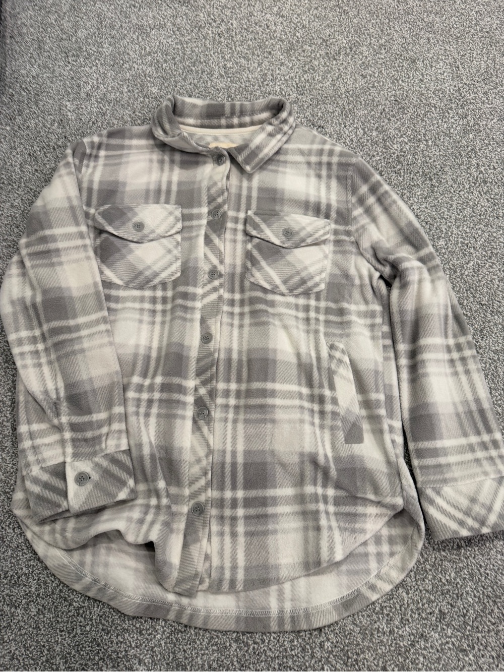 Thread & Supply Cream and Gray Plaid Button-Front Shirt
